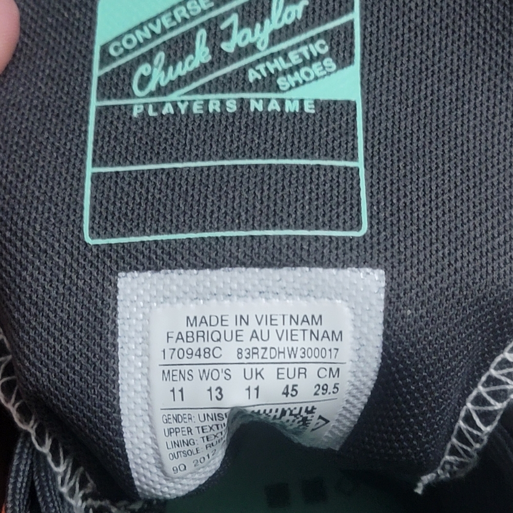 Converse Allstars Chuck Taylor's Hi.New in box.Multiple laces/lace lock, 11m.13w - Picture 8 of 12